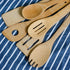Bamboo Wooden Spoons & Spatulas Set - 6 Pieces Kitchen Cooking Utensils and 1 Holder, Heat Resistant for Non Stick Cookware...