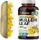 BIO KRAUTER Mullein Capsules for Lung Detox 1200 mg - 250 Count - Mullein Leaf Capsules for Respiratory Support - Vegan Lung Support Supplement - ...
