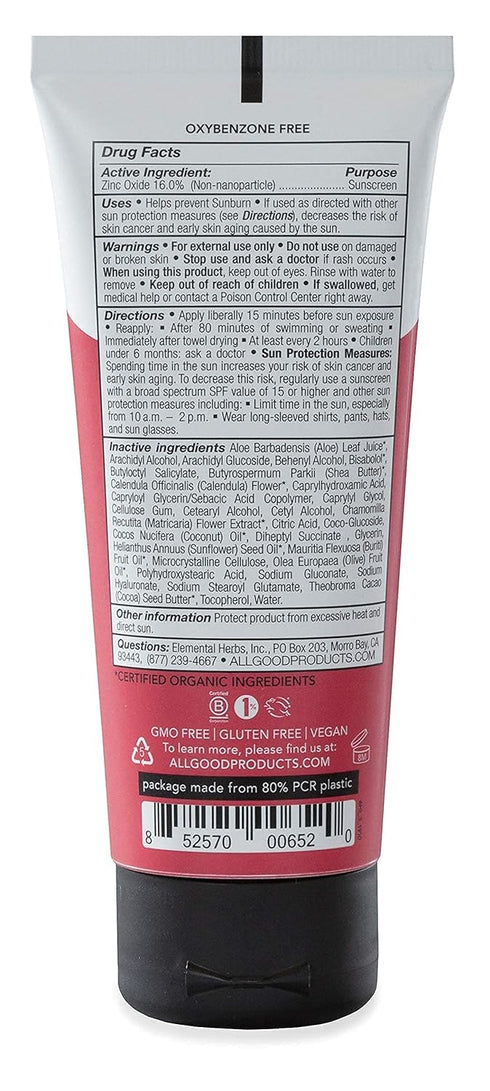 All Good Baby & Kids Sunscreen Lotion for Face & Body - UVA/UVB Broad Spectrum, SPF 30, Zinc Oxide, Coral Reef Friendly, Water Resistant- Zinc, Sh...