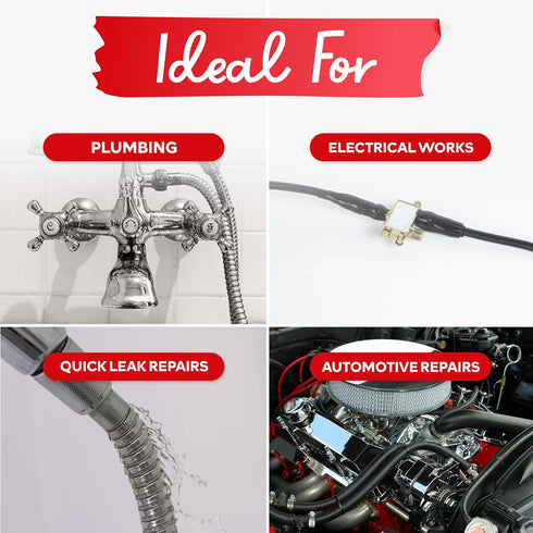 XFasten Self Fusing Silicone Tape for Plumbing Clear 1" X 36-Foot Non-Adhesive Leak Seal Tape Waterproof, Silicone Grip Tape, Rubber Tape Thick fo...