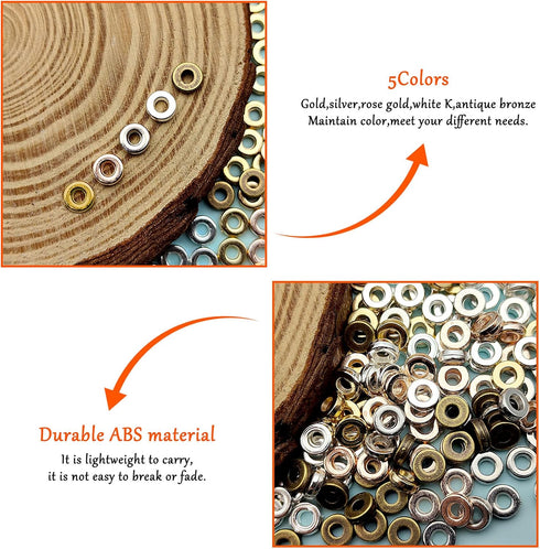 1000Pcs Flat Round Rondelle Spacer Beads for DIY Crafts, 5 Colors Disc Beads for DIY Jewelry Making, Bracelet, Necklace, Earring Crafts...