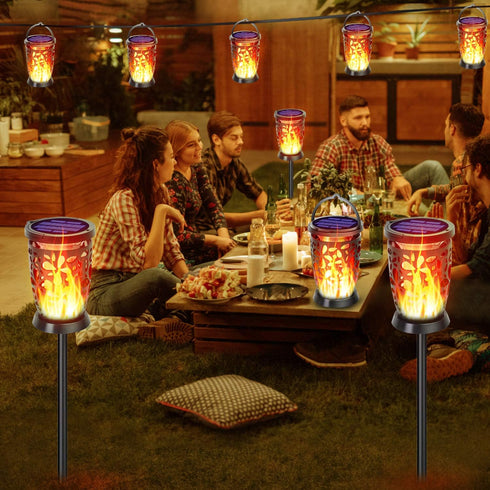 Solar Lanterns Outdoor Waterproof,Flickering Flames Outdoor Solar Lights,Hanging Lanterns Decoration Lighting for Table, Garden, Patio, Tree, Yard...