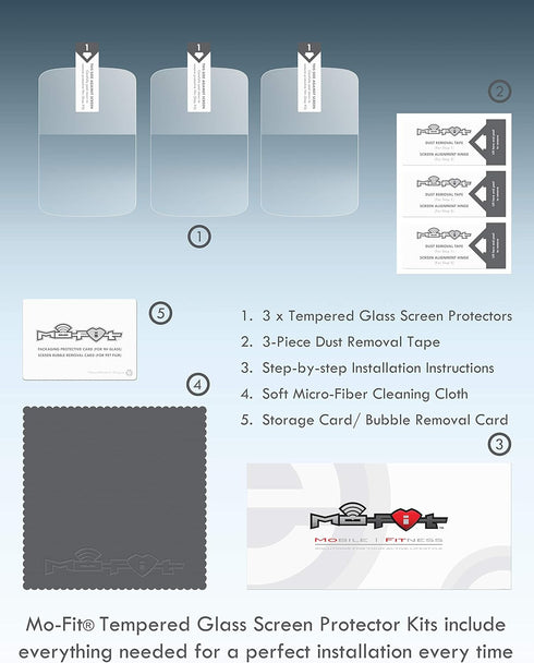 Screen Protector Kit for Garmin Edge 520, 520 Plus, 820 (Tempered Glass) 3-Pack...