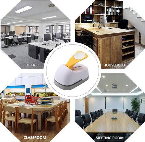 Craft Lever Punch DIY Handmade Craft Punch Paper Punch for Festival and Greeting Card Making Ten Shapes Choices (White 0.7X0.7inch square-1inch Ci...