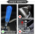 Gear Shifter Knob Kit, 15cm Faux Crystal Stick Shifter Lever Knob Universal for Automatic and Manual Vehicles Durable Acrylic Blue with 2 Adapter...