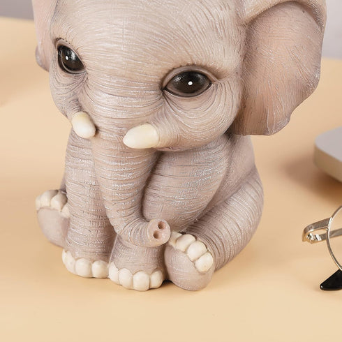 Elephant Pen Pencil Holder, Cute Animal Ornament Makeup Brush Holder Toothbrush Holder Home Office Desk Decor Organizer Accessory...