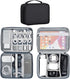 Large Capacity Electronics Accessories Organizer Travel Case with Adjustable Divider Waterproof Leather Cord Organizer Case Shockproof Tech Organi...