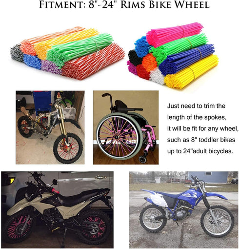 72Pcs Universal Spoke Skins Covers?Wheel Spoke Wraps Skins Pipe Trim Decoration Protector For Motorcycle Dirt Bike Yamaha Honda BMW Suzuki Kawasak...
