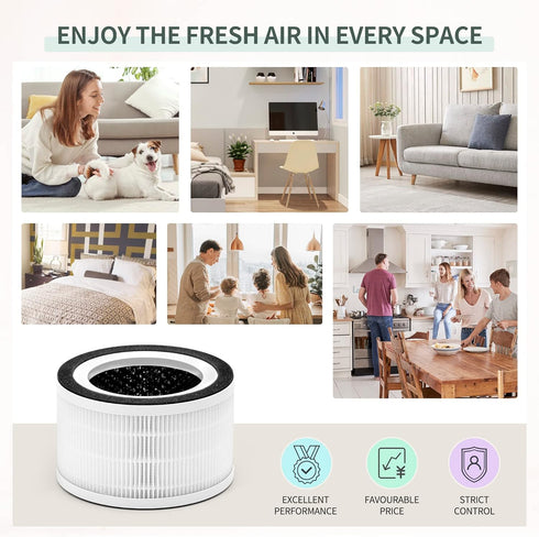 True HEPA Filter Replacement Compatible with Afloia Air Filter Replacement Fillo/Halo and Allo Air Filter, Match ASIN: B088FHCS83/B07JG1R2GB/B07WR...