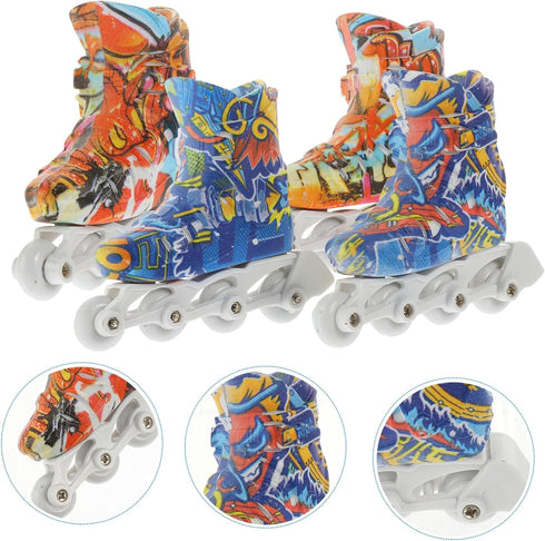 TOYANDONA 6 Pairs Work Desk Accessories Roller Skates for Kids Kid Toys Finger Skate for Kids Educational Mini Fingerboard Accessories Finger Skat...