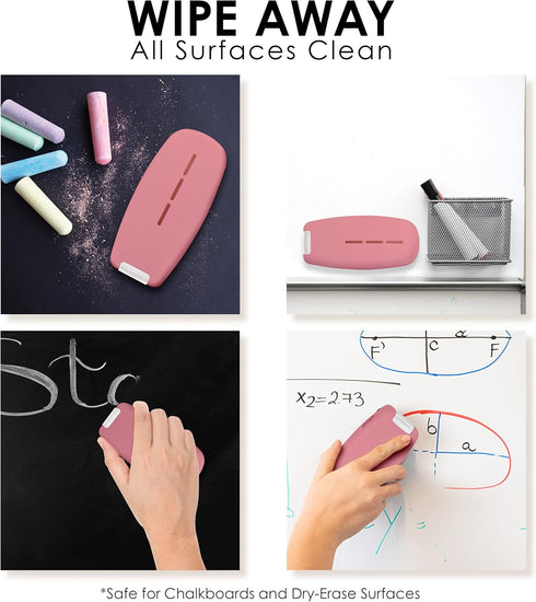 Loddie Doddie 2 in 1 Magnetic Dry Erase Eraser - White Board Cleaning Spray & Magnetic Dry Eraser - Ergonomic Whiteboard Eraser, Chalkboard Cleane...