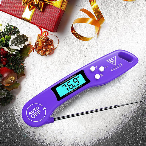 DOQAUS Digital Meat Thermometer, Instant Read Food Thermometer for Cooking, Kitchen Probe with Backlit & Reversible Display, Cooking Temperature P...