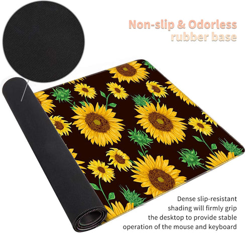 Large Gaming Mouse Pad with Stitched Edges, Desk Pad Protector, Computer Keyboard Mouse Mat Non-Slip Cute Desk Decor for Home/Office/Study Accesso...