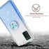 TJS Compatible with Samsung Galaxy A02S Case, with Tempered Glass Screen Protector, Metal Ring Magnetic Support Kickstand Tone Shinny Glitter Girl...