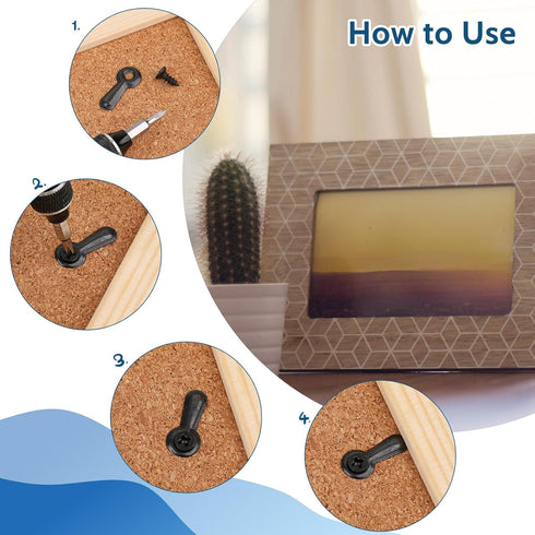 Pcs Frame Picture Turn Button Fasteners Set, Picture Frame Hardware Backing Clips Black Hardware Backing Clips wif Screws for Hanging Drawing Pict...