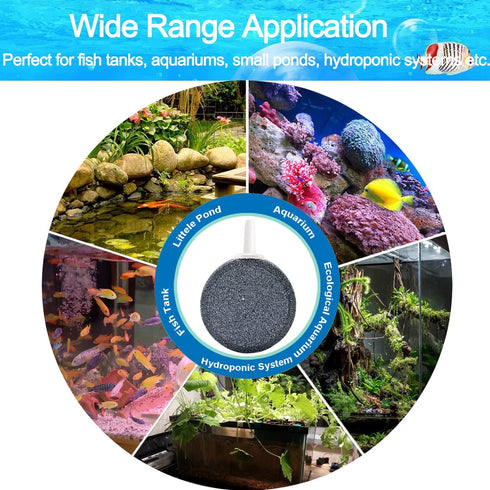 1.6 Inch Aquarium Air Stones Disc - Oxygen Diffuser Bubble Air Stone of Aquarium Air Pump Accessories for Nano Air Pumps Fish Tanks Buckets Small ...