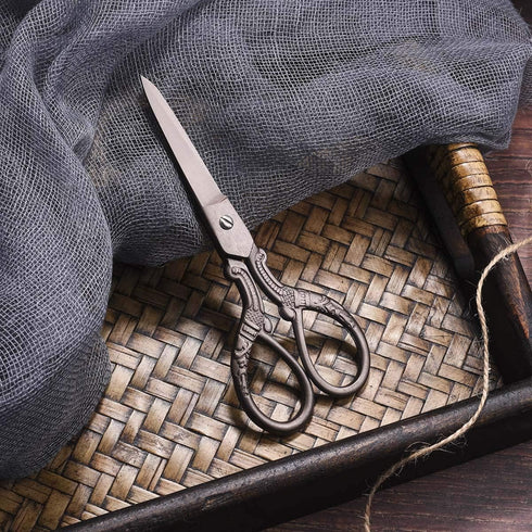 5inch Vintage Style Scissors Titanium Plating Stainless Steel Antique Shears for Craft Embroidery Crochet Needle Point Knitting Project...