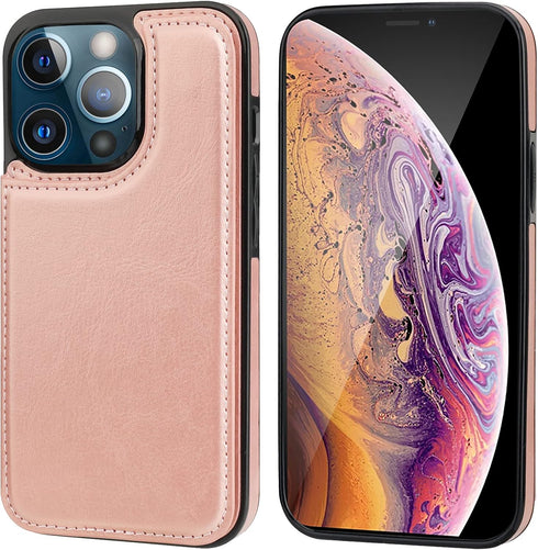 ONETOP Compatible with iPhone 13 Pro Max Wallet Case with Card Holder,PU Leather Kickstand Card Slots Case, Double Magnetic Clasp and Durable Shoc...