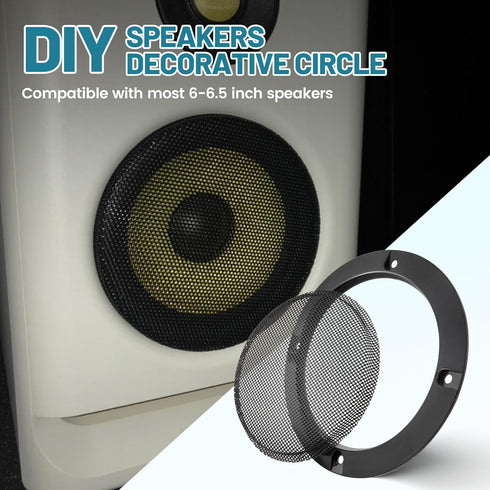 6.5 Inch Metal Mesh Round Speaker Grill Cover, Universal Radio Speaker Grills Decorative for Car Speaker Mounting Home Audio DIY, Mesh Subwoofer G...