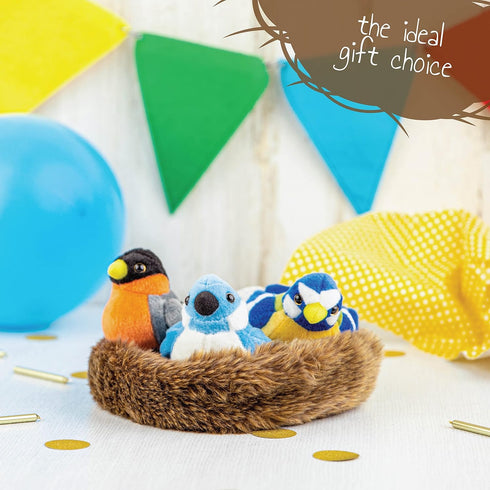 Bird Toys – Cute Stuffed Animal Bird Nest for Kids – Plush Toy with Birds, Egg, Nest – Stimulating Plush Bird Nest for Creative Play...