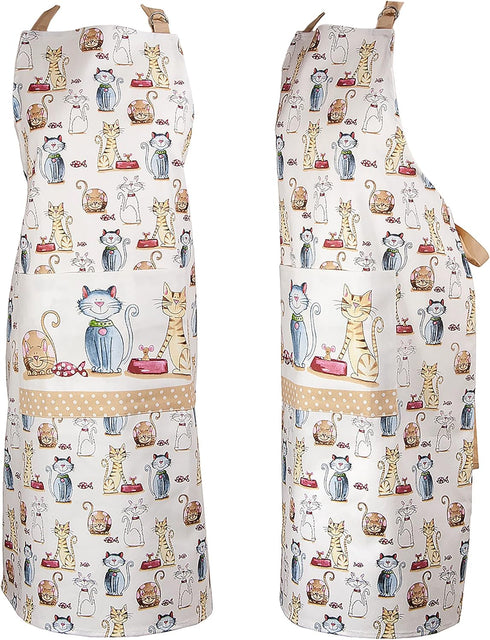 SPOTTED DOG GIFT COMPANY Apron for Women and Men, Kitchen Cooking Apron with Pocket, Cute Cats Themed Kitchenware, Cooking and Baking Gifts for Ca...