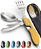 Orblue 4-in-1 Camping Utensils, 2-Pack, Portable Stainless Steel Spoon, Fork, Knife & Bottle Opener Combo Set - Travel, Backpacking Cutlery Multit...