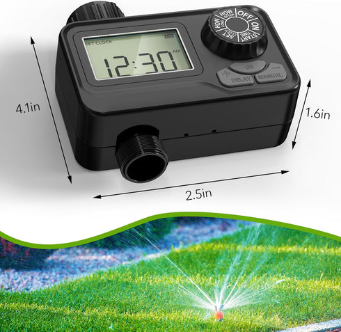 BN LINK Programmable Sprinkler Timer with Rain Delay – Waterproof Digital Water Timer for Garden Hoses, Manual & Automatic Irrigation System, 1 Ou...