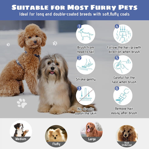 Slicker Brush for Long-haired Dog/Labradoodle Grooming Brush,Large Slicker Dog Brush for Goldendoodle Poodle Doodle,Massages Pet Skin, Removes loo...