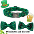 Elegant little tail St. Patrick's Day Dog Collar, Dog Collar with Bow, Green Clover Dog Collar Pet Gift Dog Bowtie Adjustable Dog Collar for Large...