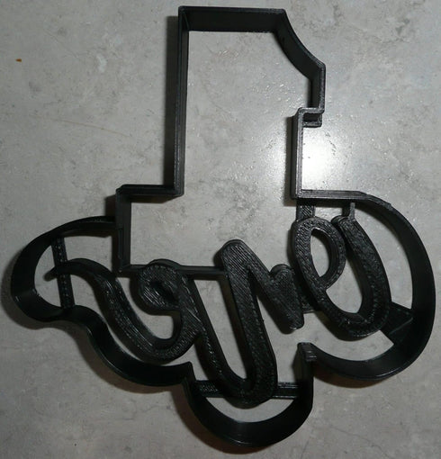 NUMBER ONE 1 WITH WORD BIRTHDAY ANNIVERSARY PARTY AGE DETAILED COOKIE CUTTER MADE IN USA PR2402...
