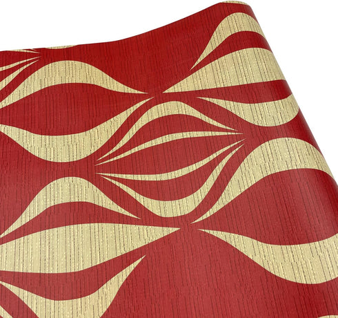 Yifely Red Geometric Design Furniture Paper Self-Adhesive Shelf Liner Dresser Drawer Sticker 17.7 Inch by 9.8 Feet...