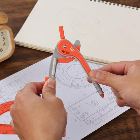 Mr. Pen- Compass and Protractor Set, Red, Compass Geometry Tool, Protractor and Compass Set, Compass Drawing Tool, Drawing Compass, Protractor Set...