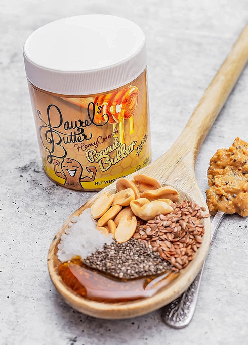 Laurel’s Honey Crunch Peanut Butter – High Protein Butter - Keto Friendly - Healthy Nut Butter Snack - Low Carb Butter - Gluten & Preservatives Fr...