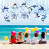 Censen 30 Pieces Shark Hanging Swirls Decorations Shark Party Supplies Ocean Sea Foil Swirls Hanging Ceiling Decoration for Sea Theme Baby Shower ...