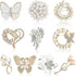 10 Pcs Brooches for Women Calla Lily Butterfly Pearl Brooch Pin Lapel Elegant Crystal Rhinestone Heart Flower Bulk Brooches for Wedding Bridal Dre...