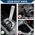 Shift Knob W/ 2 Adapter/Front Gear Shifter Knob for Automatic and Manual Vehicles/Faux Crystal Stick Shifter Lever Knob Acrylic 20cm / 1Set Clear...