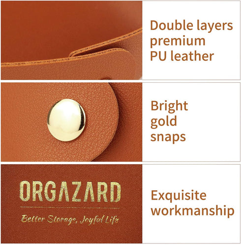 Valet Tray Desktop Storage Organizer, 2 Packs Premium Leather Anti-scratch, Portable Decorative Bowl for Keys Jewelry Makeup Watches, for Entryway...