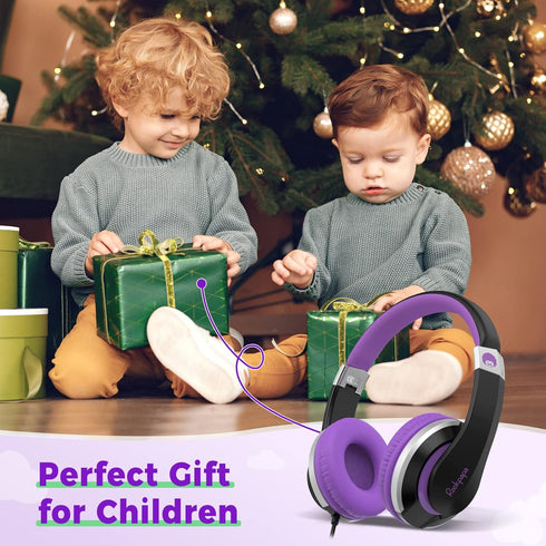 rockpapa HS20 Wired Kids Headphones for School, Foldable Lightweight Boy Girl Headphones with Microphone & 3.5mm Jack for 3-15 Year Old for Airpla...