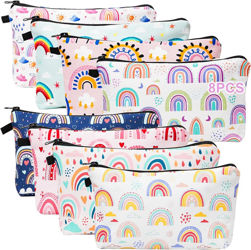 AUHOKY 8 Styles Makeup Bag Toiletry Pouch Waterproof Cosmetic Bag with Zipper Travel Packing Bag, Small Cosmetic Bag Accessory Organizer for Women...