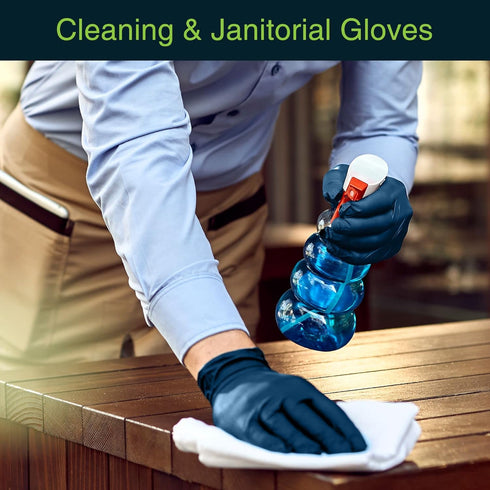 Navy Nitrile Disposable Gloves Medium, 100 Count - Powder and Latex Free Medical Gloves - 3 Mil Surgical Gloves - Food Safe Gloves...