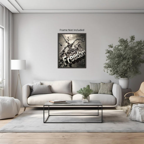 Posterizer-freedom-broken chains-inspiring typography art -1-Abstract & Modern Art Gift for Men Women Teens Decor for Home & Office- unframed wall...