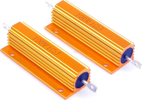 100 Watt 1 Ohm 5% Electronic Aluminium Shell Resistors Gold Wirewound Resistor (Pack of 2)...