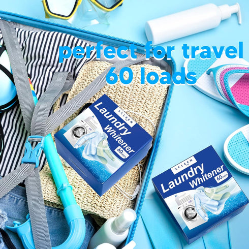 Laundry Whitener Sheets 60 count, Chlorine Free, Fragrance Free Bleach for White Clothes, Safe for Use in All Washing Machines...