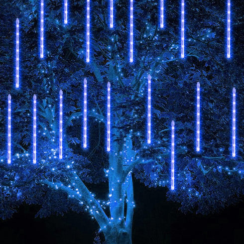 Christmas Lights Outdoor, 288 LED 12" 8 Tubes Meteor Shower Lights Outdoor Christmas Decorations Plug in, Waterproof Snow Falling Rain Icicle Xmas...