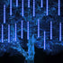Christmas Lights Outdoor, 288 LED 12" 8 Tubes Meteor Shower Lights Outdoor Christmas Decorations Plug in, Waterproof Snow Falling Rain Icicle Xmas...