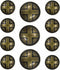 Bezelry Cross Domed Antique Brass Metal Shank Buttons. Blazer Button Set. 3 Pcs of 25mm, 8 Pcs of 18mm...
