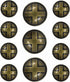 Bezelry Cross Domed Antique Brass Metal Shank Buttons. Blazer Button Set. 3 Pcs of 25mm, 8 Pcs of 18mm...