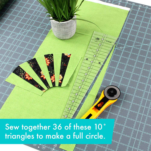 Creative Grids 10 Degree Triangle Ruler – CGRT10 – Made in USA, 3-1/4in x 16in, Non-Slip Grip Acrylic Quilting, Sewing, Crafting, Patchwork Ruler ...