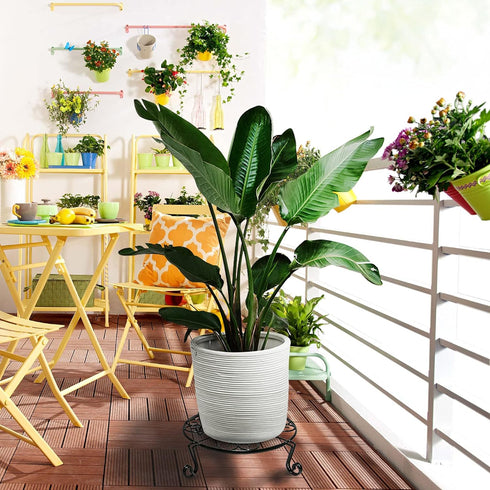 1 pack 10"-12" Metal Plant Stand Outdoor, for Flower Pot Heavy Duty Potted Holder Round Wrought Rustproof Iron Planter Stand, plant Stands Indoor ...