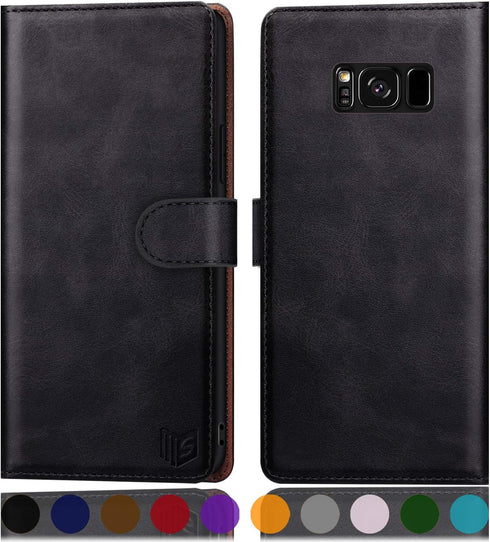 SUANPOT for Samsung Galaxy S8+ /S8 Plus 6.2 inch (Not Fit S8) Leather Wallet case with RFID Blocking Credit Card Holder, Flip Folio Book PU Cell P...